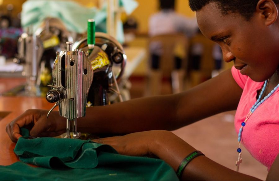 The sewing program helps students learn to make their own clothes, and pay for tuition with clothes they sell