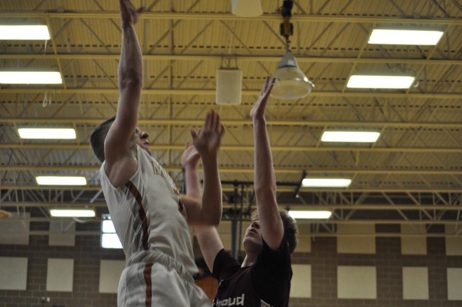 Will Maher making a shot against Berthoud. 