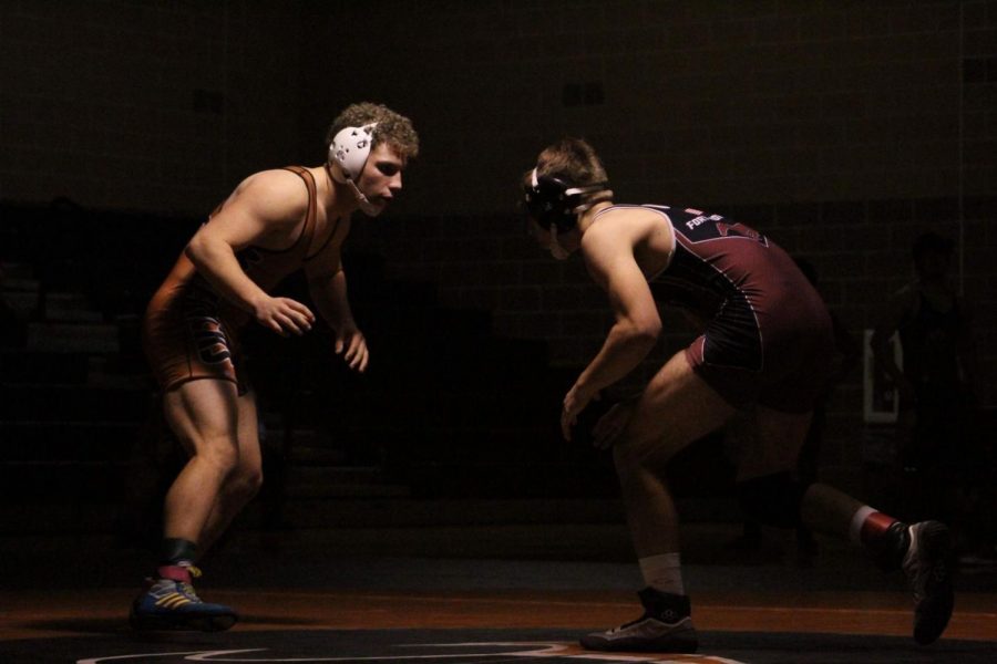 Senior Caleb Dominico faced good opponents on the mat.