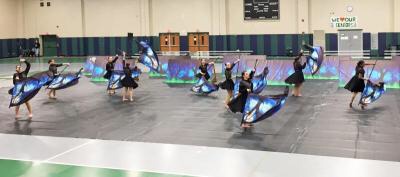 Dartmouths JV Winter Guard performed Bewitched.
