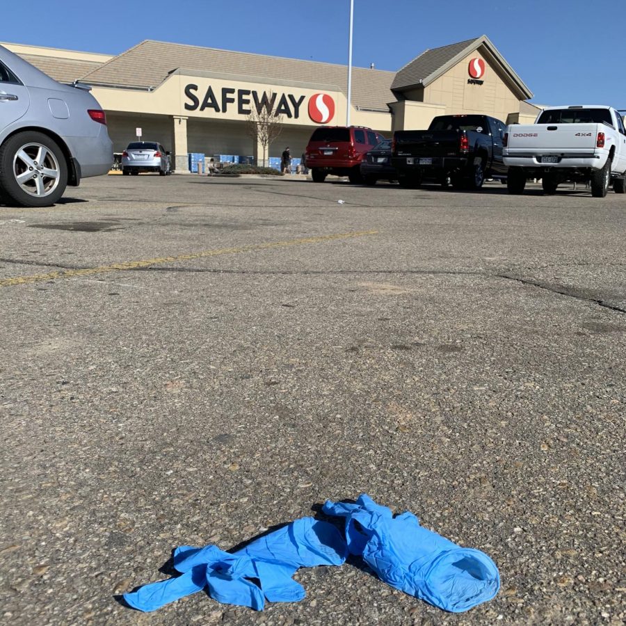 People are being irresponsible by leaving their gloves in the parking lots of stores. 