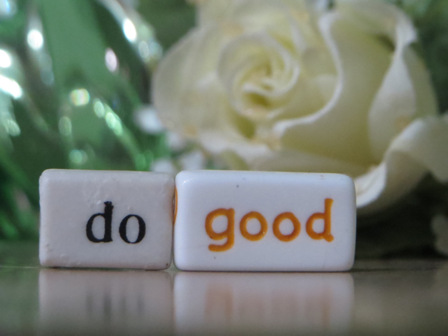 “Do good” with white felt rose