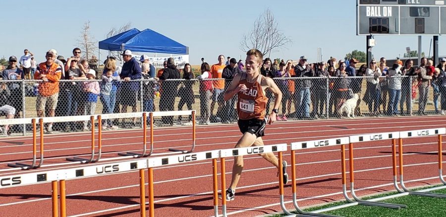 Nolan Hoffman (23) competes in the 2021 Mead Stampede at Mead High School. 