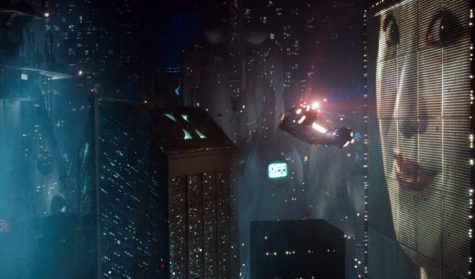 The dystopian city where the film takes place is full of new technologies and flying automobiles.