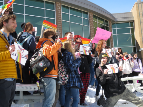 Mead High students brought everything from pride flags to decal stickers to handmade posters to the protest on Friday March 11 during Mav20 and first lunch. 