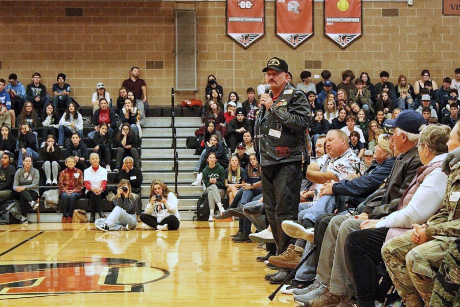 At the beginning of the assembly, each of the veterans shared a memory from their time serving.