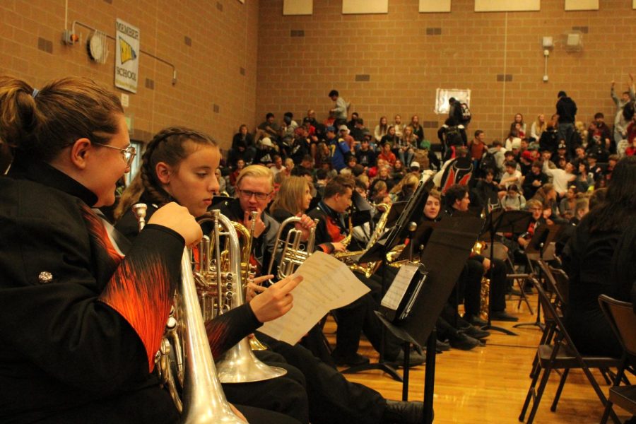 mead band during Veterans Day assembly