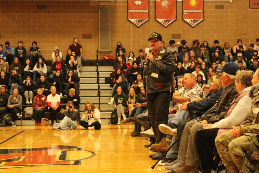 At the beginning of the assembly, each of the veterans shared a happy memory from their time serving.