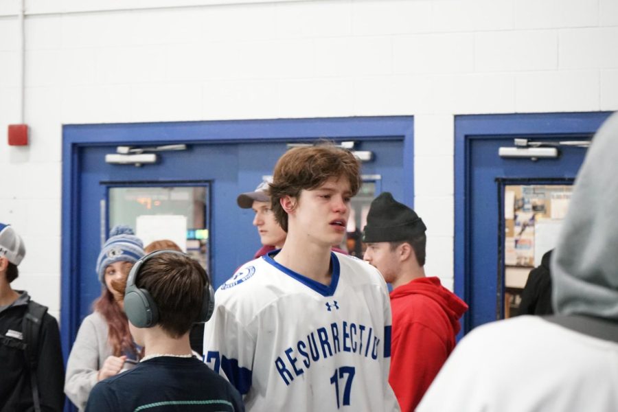 Athlete Colter Greig (‘23) expresses frustration over senior night for the hockey team.