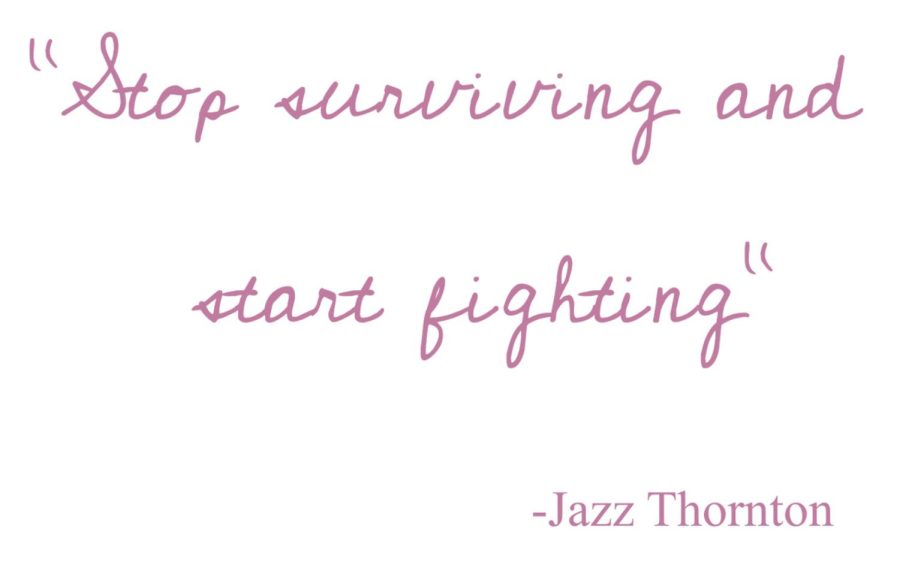 Jazz+Thornton+wrote+a+book+with+the+title+Stop+Surviving+and+Start+Fighting.