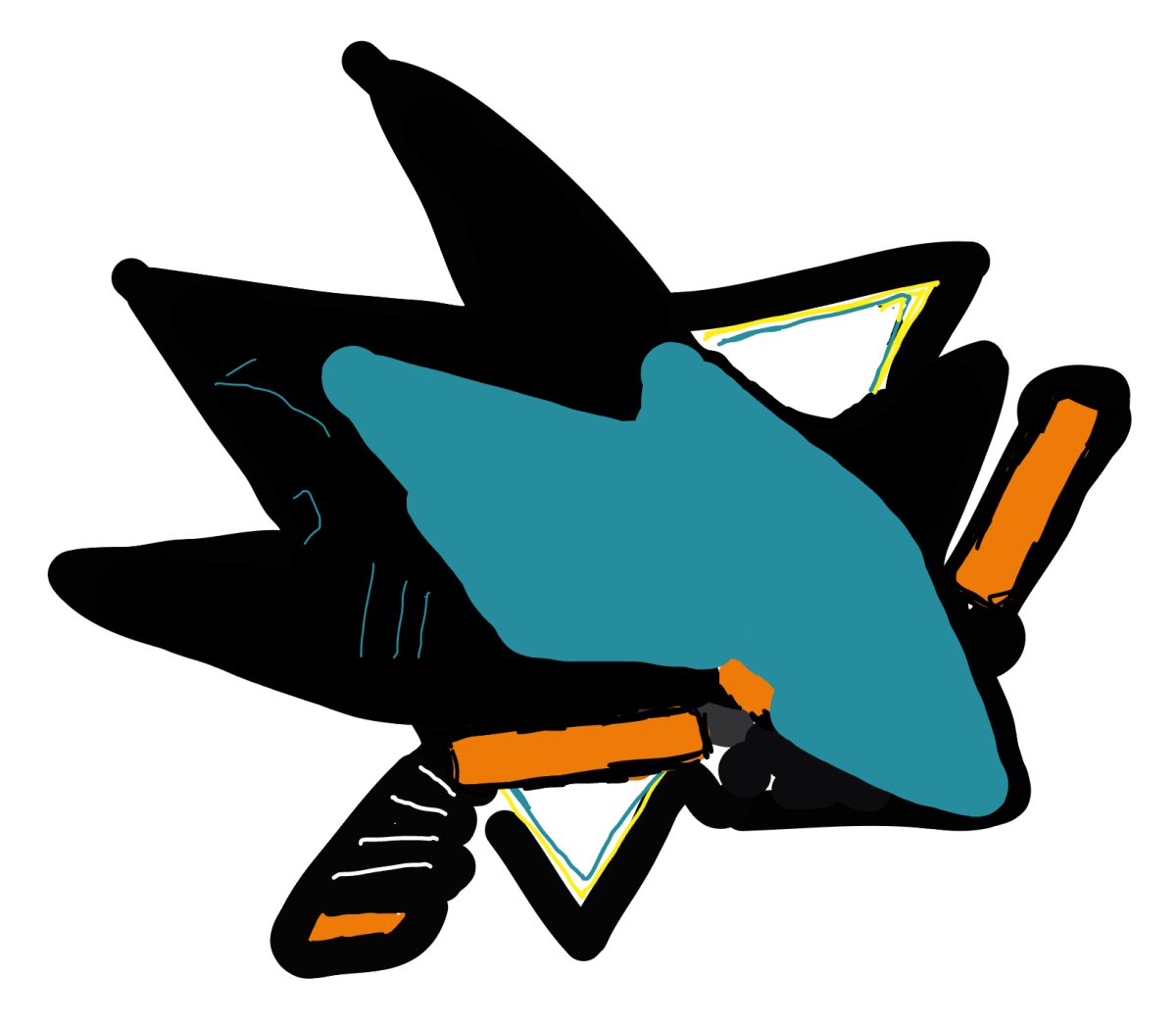 The San Jose Sharks team logo.