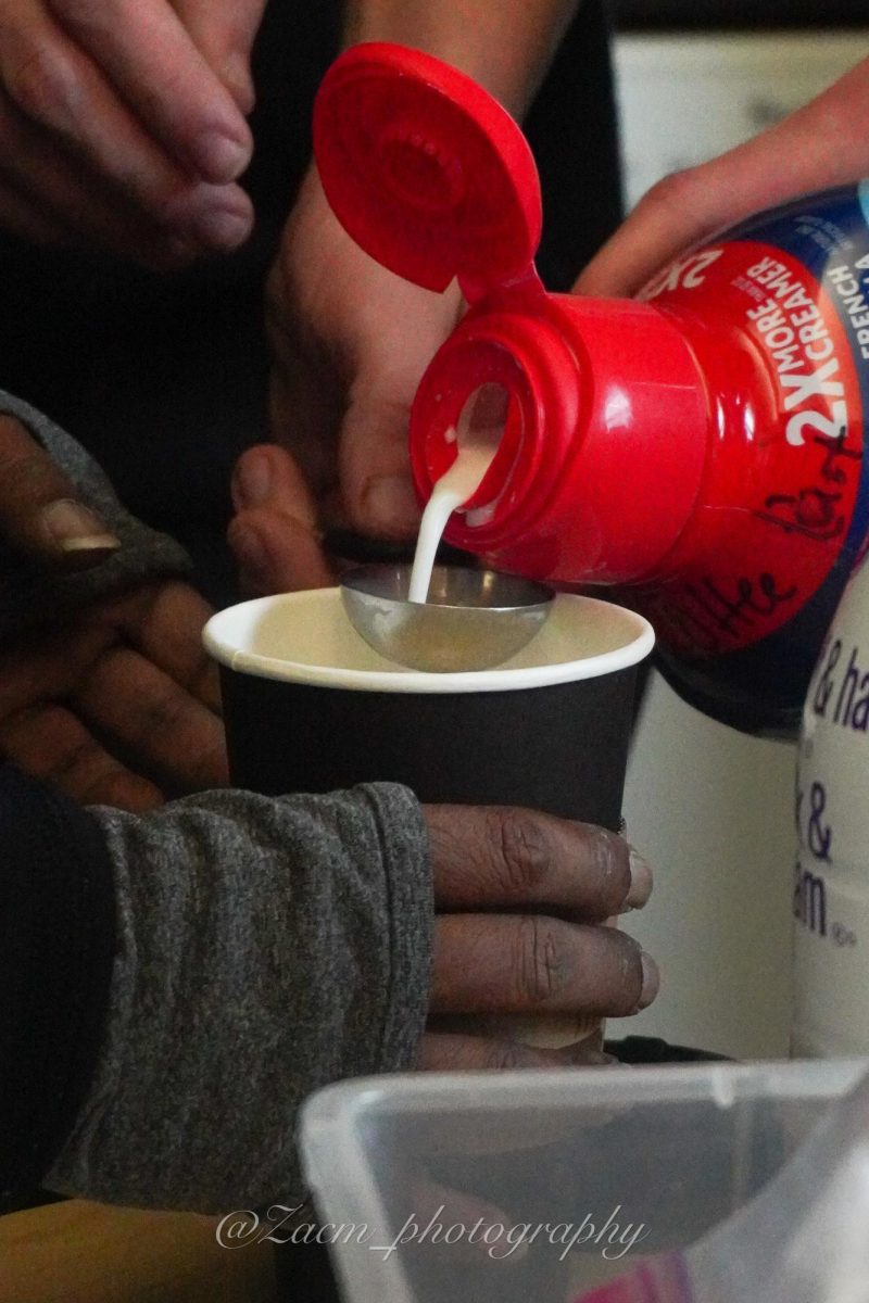 Creamer is often requested as part of an order and classmates must measure properly to ensure the right drink is delivered. 