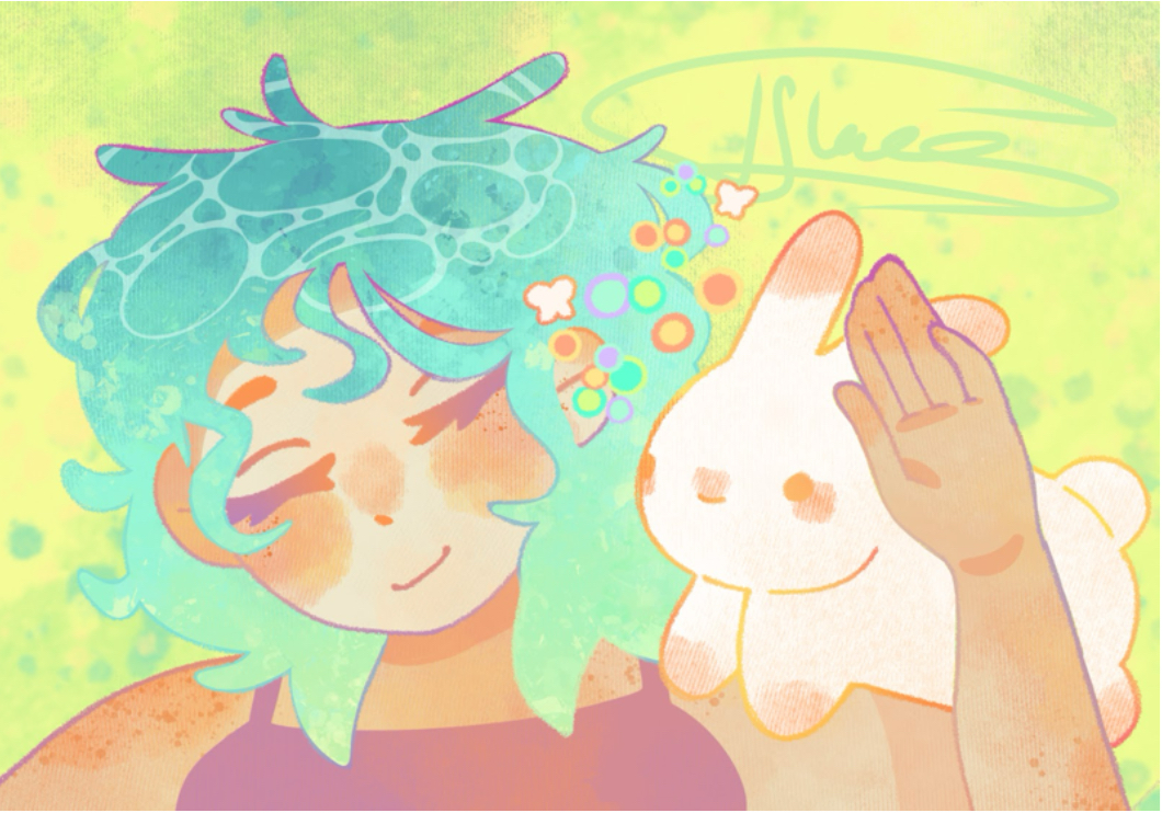 A reimagined version of Onehillion’s iconic “Bunny by My Ear” piece in my own style.