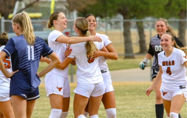 Mead celebrates after scoring their first goal of the season. Photo courtesy of Mile Allyn.